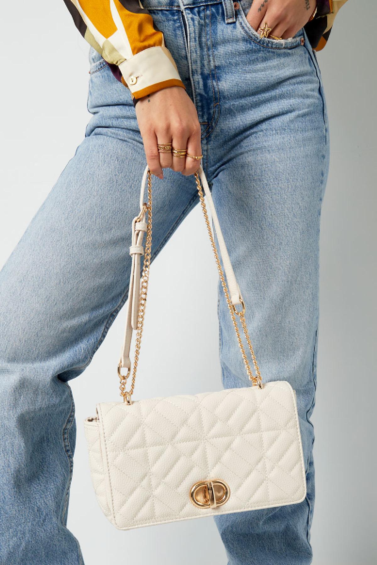 Tasche mit Nähten und Golddetail Koralle Polyurethan h5 Bild3